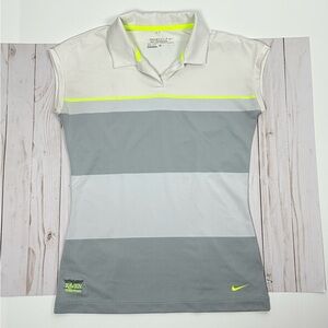 NIKE Golf Dri-Fit striped golf shirt - size small